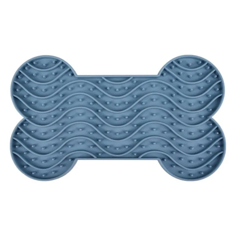 FLAMINGO Tapis à lécher avec ventouses coloris bleu yummee