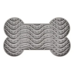 FLAMINGO Tapis à lécher avec ventouses coloris gris yummee - 29,8 cm
