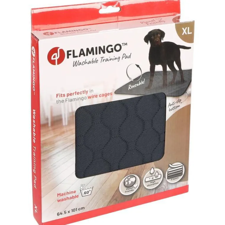 FLAMINGO Tapis d’entrainement anthracite lavable pour chien Patsy XL - 101 x 64,5 cm