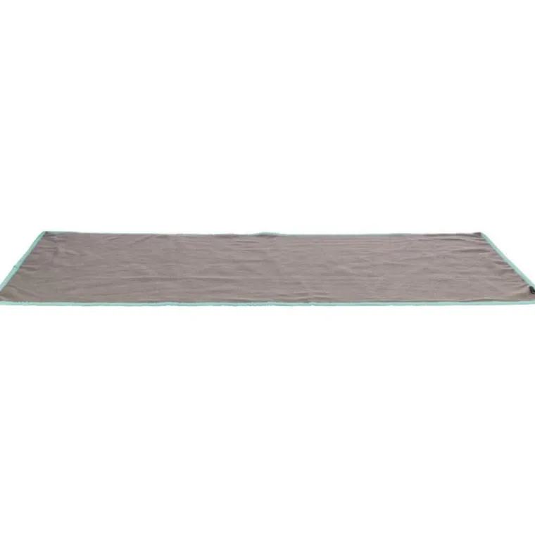 TRIXIE Tapis pour petit mammifère et rongeur en polaire coloris gris et turquoise – 120 x 65 cm