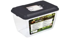 REPTILE PLANET Terrarium en plastique coloris noir Repti Tank - Taille M 25,5 x 16,5 x 16 cm