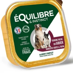 EQUILIBRE&INSTINCT Terrine pour chien au gibier, haricots vert et au thym Équilibre & Instinct – 300 g