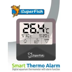 BLUE CORAL Thermomètre numérique aquarium, avec alarme, SUPERFISH Smart Thermo Alarm