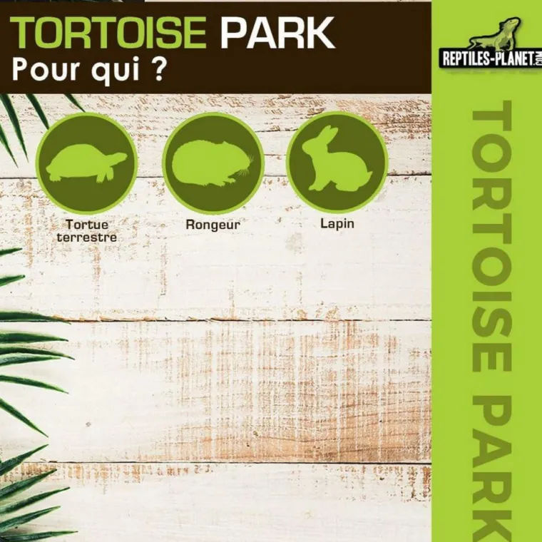 REPTILES PLANET Tortoise Park pour tortue enclos extérieur grillagé en bois Reptile Planet – 200 x 100 x 25 cm