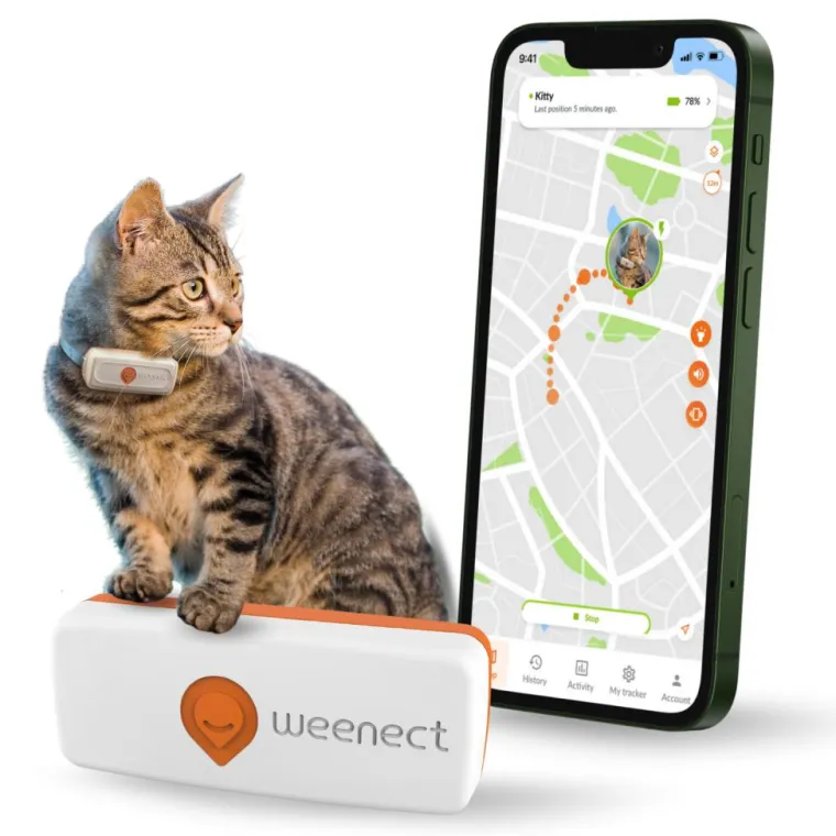 WEENECT Traceur GPS pour chat coloris blanc