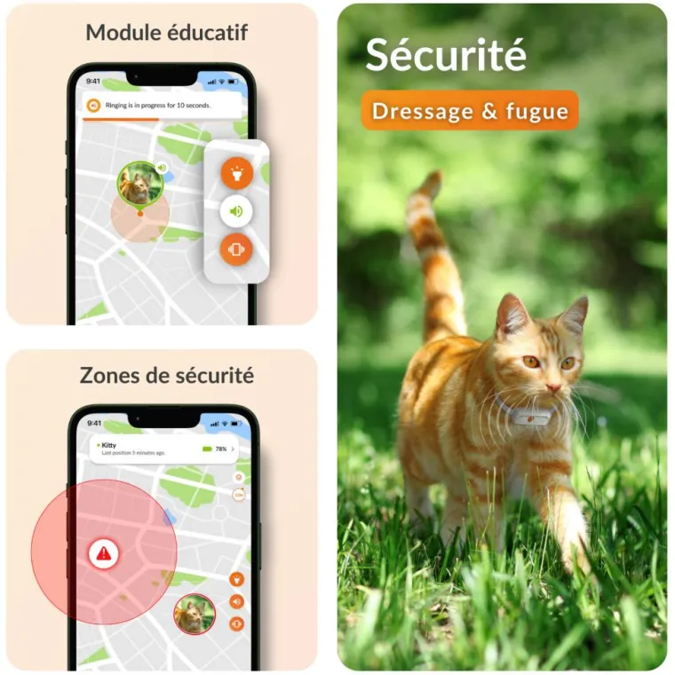 WEENECT Traceur GPS pour chat coloris blanc