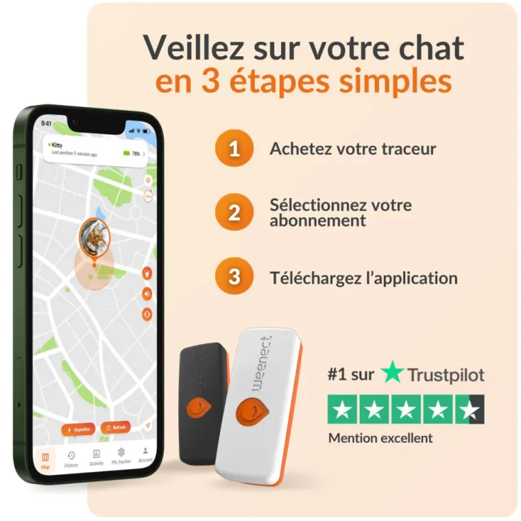 WEENECT Traceur GPS pour chat coloris blanc