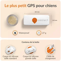 WEENECT Traceur GPS pour chien coloris blanc