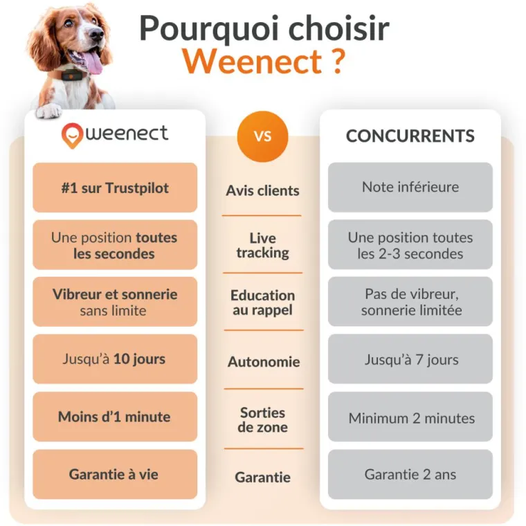 WEENECT Traceur GPS pour chien coloris noir