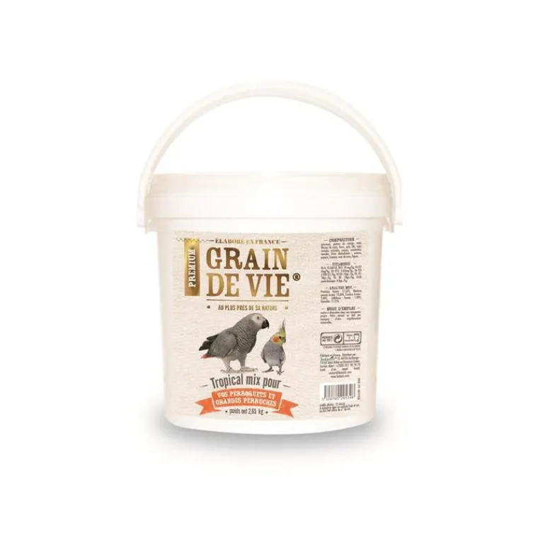 GRAIN DE VIE Tropical mix aux fruits pour perroquets - 2,65 kg