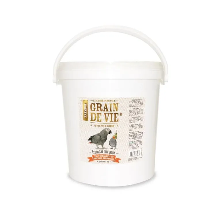 GRAIN DE VIE Tropical mix pour perroquet - 5 Kg