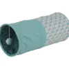 ZOLUX Tunnel de jeu pour chat coloris bleu feuille Ethi'cat - 23,5 x 50,3 x 23,5 cm