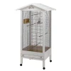 FERPLAST Volière pour canaris et oiseaux exotiques coloris blanc en bois Hemmy – 84,5 x 65,5 x 165 cm