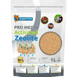 BLUE CORAL Zeolite activée pour filtre d'aquarium, SUPERFISH Pro Media - 1L